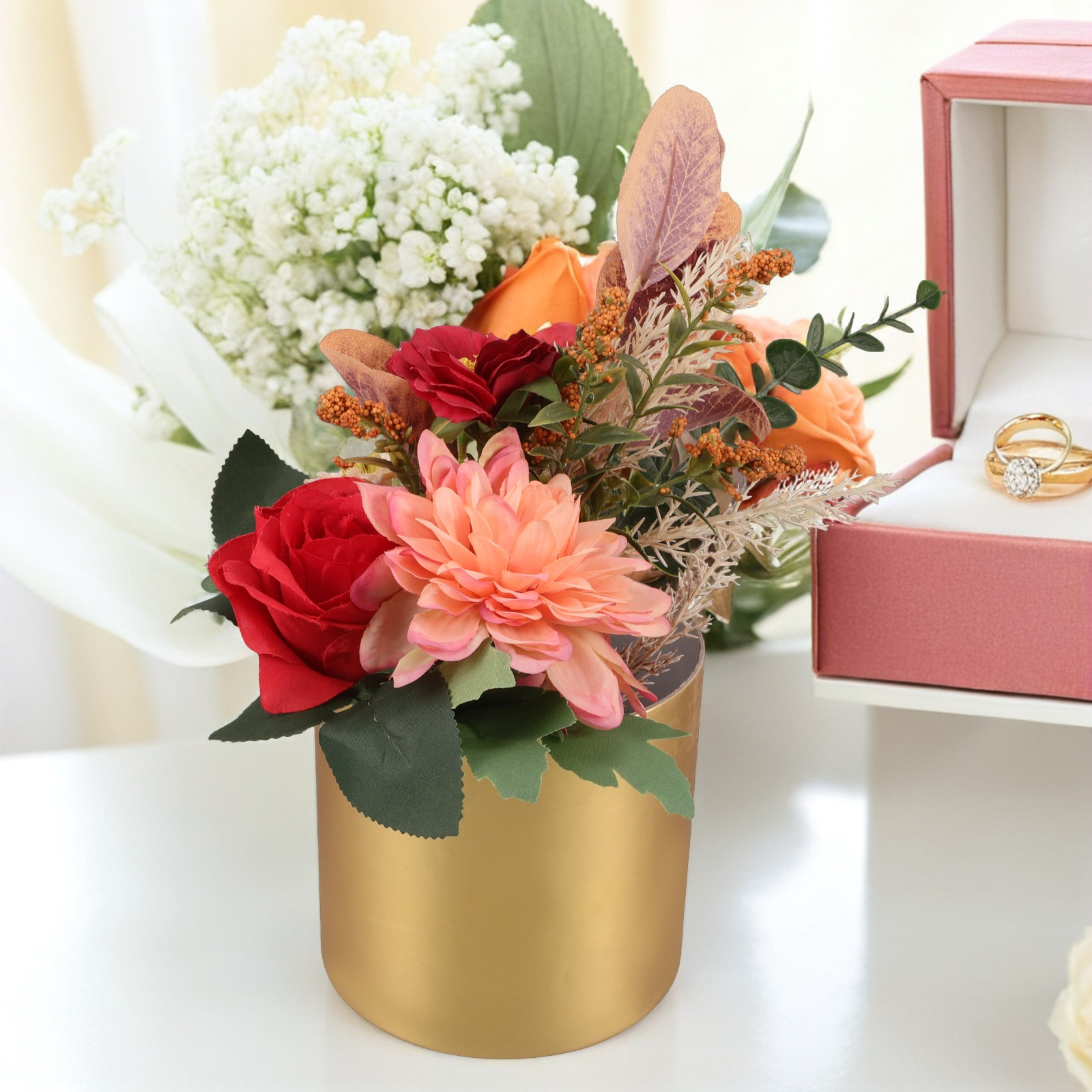 Bouquet Holder Foam - Elegante Scatola Rotonda per Composizioni Floreali,