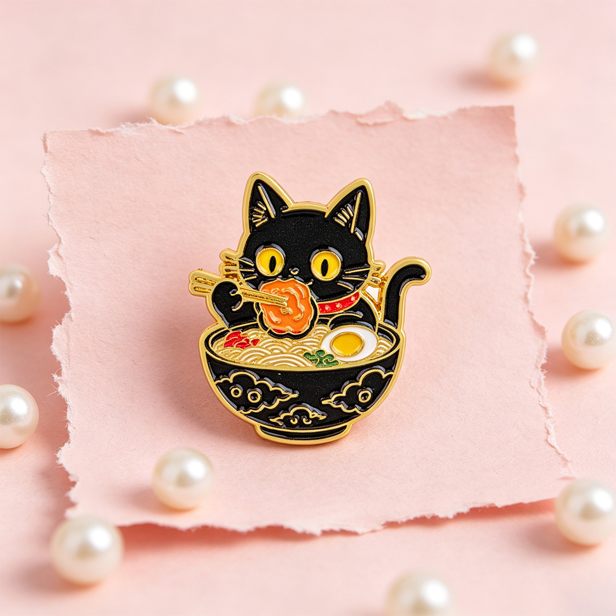 Spille smaltate con gatti cari - Flower Frog Pin recensione e prezzo